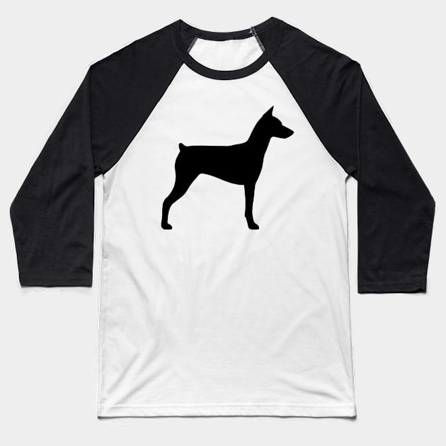 German Pinscher Silhouette(s) Baseball T-Shirt by Coffee Squirrel